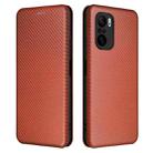 For Xiaomi Redmi K40 / K40 Pro Carbon Fiber Texture Horizontal Flip TPU + PC + PU Leather Case with Card Slot(Brown) - 1