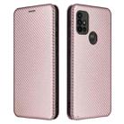 For Motorola Moto G30 / G10 Carbon Fiber Texture Horizontal Flip TPU + PC + PU Leather Case with Card Slot(Pink) - 1