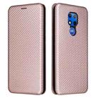 For Motorola Moto G Play (2021) Carbon Fiber Texture Horizontal Flip TPU + PC + PU Leather Case with Card Slot(Pink) - 1