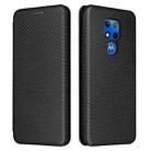 For Motorola Moto G Play (2021) Carbon Fiber Texture Horizontal Flip TPU + PC + PU Leather Case with Card Slot(Black) - 1