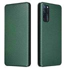 For ZTE Axon 20 5G / 4G Carbon Fiber Texture Horizontal Flip TPU + PC + PU Leather Case with Card Slot(Green) - 1