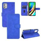 For Motorola Moto G Stylus (2021) Solid Color Skin Feel Magnetic Buckle Horizontal Flip Calf Texture PU Leather Case with Holder & Card Slots & Wallet(Blue) - 1