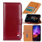 For Xiaomi Redmi Note 9T 5G 3-Color Pearl Texture Magnetic Buckle Horizontal Flip PU Leather Case with Card Slots & Wallet & Holder(Wine Red) - 1