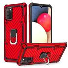 For Samsung Galaxy A02s (EU Version) Cool Armor PC + TPU Shockproof Case with 360 Degree Rotation Ring Holder(Red) - 1