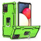 For Samsung Galaxy A02s (EU Version) Cool Armor PC + TPU Shockproof Case with 360 Degree Rotation Ring Holder(Green) - 1
