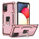 For Samsung Galaxy A02s (EU Version) Cool Armor PC + TPU Shockproof Case with 360 Degree Rotation Ring Holder(Rose Gold) - 1