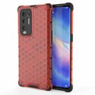 For OPPO Reno5 Pro+ Shockproof Honeycomb PC + TPU Case(Red) - 1