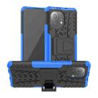 For Xiaomi Mi 11 Tire Texture Shockproof TPU+PC Protective Case with Holder(Blue) - 1