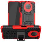 For Xiaomi Redmi Note 9 5G Tire Texture Shockproof TPU+PC Protective Case with Holder(Red) - 1