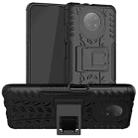 For Xiaomi Redmi Note 9 5G Tire Texture Shockproof TPU+PC Protective Case with Holder(Black) - 1