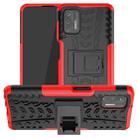 For Motorola Moto G Stylus (2021) Tire Texture Shockproof TPU+PC Protective Case with Holder(Red) - 1