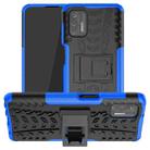For Motorola Moto G Stylus (2021) Tire Texture Shockproof TPU+PC Protective Case with Holder(Blue) - 1