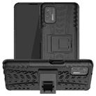 For Motorola Moto G Stylus (2021) Tire Texture Shockproof TPU+PC Protective Case with Holder(Black) - 1