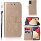 For Samsung Galaxy A02s EU Version Wind Chime Owl Embossing Pattern Horizontal Flip Leather Case with Holder & Card Slots & Wallet(Gold) - 1