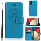 For Samsung Galaxy A02s EU Version Wind Chime Owl Embossing Pattern Horizontal Flip Leather Case with Holder & Card Slots & Wallet(Blue) - 1