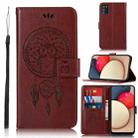 For Samsung Galaxy A02s EU Version Wind Chime Owl Embossing Pattern Horizontal Flip Leather Case with Holder & Card Slots & Wallet(Brown) - 1