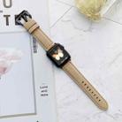 Big Head Buckle Leather Watch Band For Apple Watch Ultra 49mm&Watch Ultra 2 49mm / Series 9&8&7 45mm / SE 3&SE 2&6&SE&5&4 44mm / 3&2&1 42mm(Beige) - 1