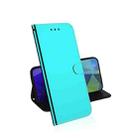 For LG Velvet Lmitated Mirror Surface Horizontal Flip Leather Case with Holder & Card Slots & Wallet & Lanyard(Mint Green) - 1