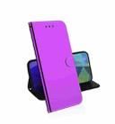 For Motorola Moto G Stylus (2021) Lmitated Mirror Surface Horizontal Flip Leather Case with Holder & Card Slots & Wallet & Lanyard(Purple) - 1