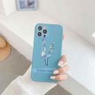 For iPhone 12 mini Shockproof Pattern TPU Protective Case (Blue Background Literary Flowers) - 1