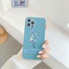 Shockproof Pattern TPU Protective Case For iPhone 12(Blue Background Literary Flowers) - 1