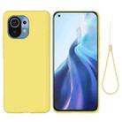 For Xiaomi Mi 11 5G Pure Color Liquid Silicone Shockproof Full Coverage Case(Yellow) - 1