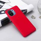 For Xiaomi Mi 11 5G Pure Color Liquid Silicone Shockproof Full Coverage Case(Red) - 6