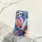 For iPhone 12 mini Painted Pattern Shockproof Case with Ring Holder (Banana Leaf) - 1
