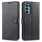 For OPPO Reno5 4G AZNS Magnetic Calf Texture Horizontal Flip Leather Case with Card Slots & Holder & Wallet(Black) - 1