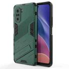 For Xiaomi Redmi K40 / K40 Pro Punk Armor 2 in 1 PC + TPU Shockproof Case with Invisible Holder(Green) - 1