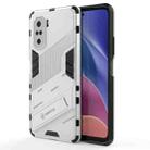 For Xiaomi Redmi K40 / K40 Pro Punk Armor 2 in 1 PC + TPU Shockproof Case with Invisible Holder(White) - 1