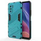 For Xiaomi Redmi K40 / K40 Pro Punk Armor 2 in 1 PC + TPU Shockproof Case with Invisible Holder(Blue) - 1