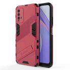 For Xiaomi Redmi Note 9 4G Punk Armor 2 in 1 PC + TPU Shockproof Case with Invisible Holder(Light Red) - 1