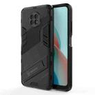 For Xiaomi Redmi Note 9 5G Punk Armor 2 in 1 PC + TPU Shockproof Case with Invisible Holder(Black) - 1
