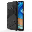 For Xiaomi Redmi Note 9 Pro Max Punk Armor 2 in 1 PC + TPU Shockproof Case with Invisible Holder(Black) - 1