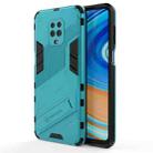 For Xiaomi Redmi Note 9 Pro Max Punk Armor 2 in 1 PC + TPU Shockproof Case with Invisible Holder(Blue) - 1