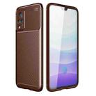 For vivo S9 Carbon Fiber Texture Shockproof TPU Case(Brown) - 1