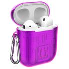 For Apple AirPods 1 PC + TPU Mars Translucent Armor Textured Earphone Protective Case with Anti-lost Buckle, Support Wireless Charging(Purple) - 1