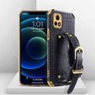 Electroplated TPU Crocodile Pattern Leather Case with Wrist Strap For vivo Y52s 5G(Black) - 1