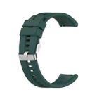 For Amazfit GTS 2e / GTS 2 20mm Silicone Watch Band with Silver Buckle(Dark Green) - 1