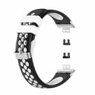 For Huawei Watch Fit 18mm Clasp Style Silicone Two-color Watch Band(Black+White) - 1