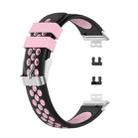 For Huawei Watch Fit 18mm Clasp Style Silicone Two-color Watch Band(Black+Pink) - 1