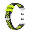 For Huawei Watch Fit 18mm Clasp Style Silicone Two-color Watch Band(Black+Green) - 1