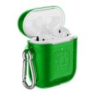 For Apple AirPods 2 PC + TPU Mars Translucent Armor Textured Earphone Protective Case with Anti-lost Buckle, Support Wireless Charging(Green) - 1