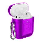 For Apple AirPods 2 PC + TPU Mars Translucent Armor Textured Earphone Protective Case with Anti-lost Buckle, Support Wireless Charging(Purple) - 1