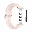 For Huawei Watch Fit 18mm Sport Style Silicone Solid Color Watch Band(Pink) - 1