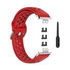 For Huawei Watch Fit 18mm Sport Style Silicone Solid Color Watch Band(Red) - 1