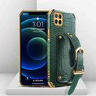 For Huawei Enjoy 20 Electroplated TPU Crocodile Pattern Leather Case with Wrist Strap(Green) - 1