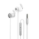 REMAX RM-625 Semi-In-Ear Metal Music Wired Earphone with MIC & Support Hands-free(White) - 1