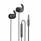 REMAX RM-625 Semi-In-Ear Metal Music Wired Earphone with MIC & Support Hands-free(Black) - 1